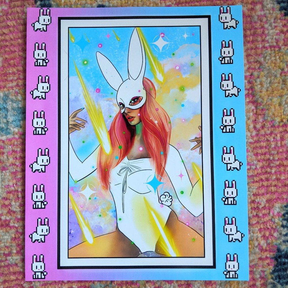 ✨ ORIGINAL PRINT ✨ Year of the Rabbit Digital Painting 8x10 Glossy